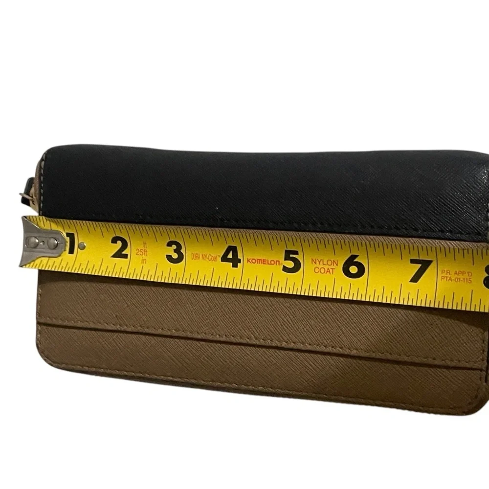 KATE SPADE NEW YORK Black & Tan Slim Bi-fold Credit Card Holder Clutch Wallet
